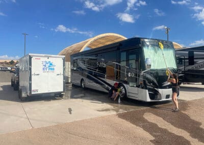 RV Prescott being cleaned from the front